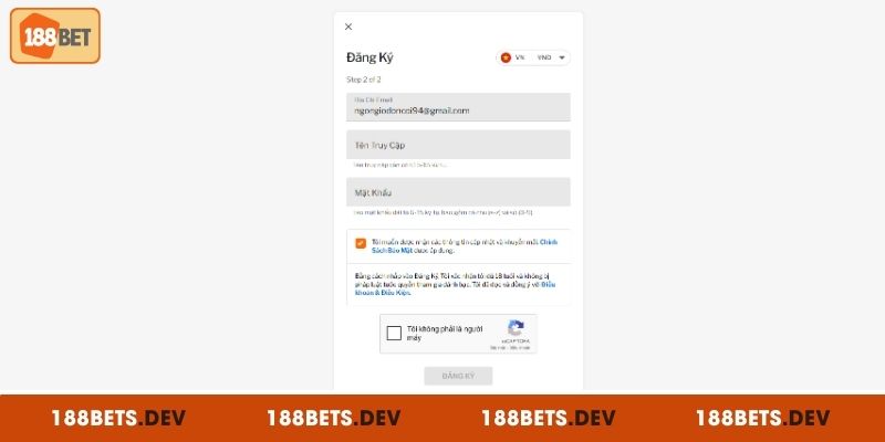 Bước 2: Thiết lập tài khoản