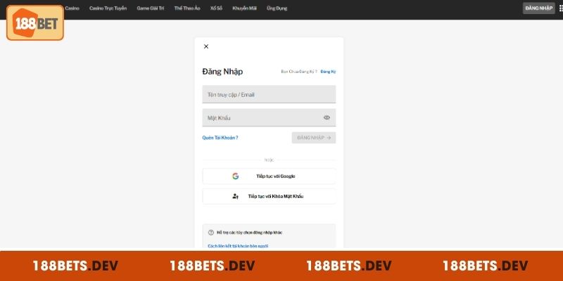 Hướng dẫn người mới các bước đăng nhập 188BET